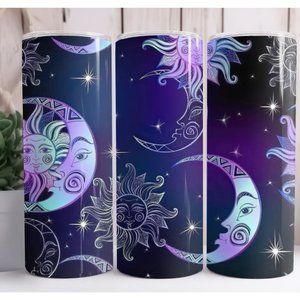 Moon and Stars Blue Celestial 20oz Skinny Tumbler Insulated Cup